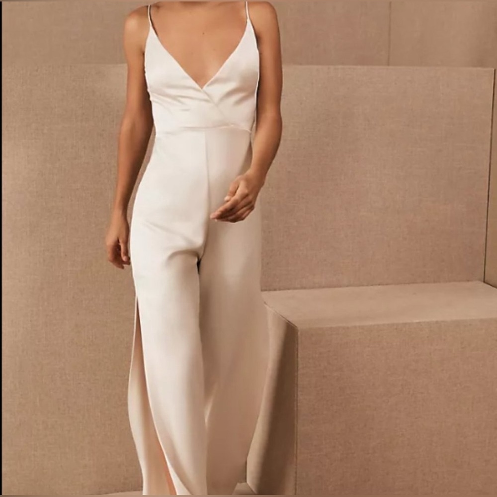 Monique Lhuillier Side Slit Jumpsuit